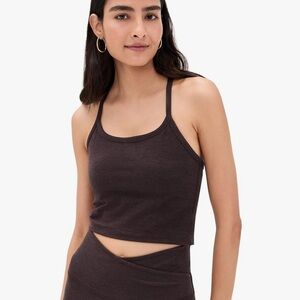 Beyond Yoga Women's Dark Chocolate Spacedye Slim Racerback Cropped Tank